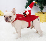 Santa Claus Riding Deer Dog Christmas Costume