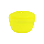 Yellow silicone treat waist bag with snap-closure lid
