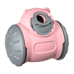 Pink dog slow feeder puzzle toy with rotating inner tray