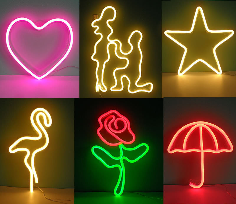 Néon LED, lumières décoratives murales, néons d'ouverture