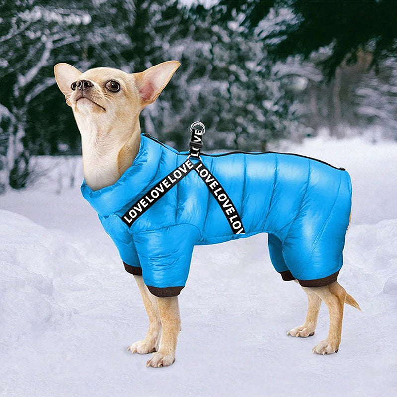 Furry Friends Cozy Windproof Thickened Four-Legged Pet Jacket