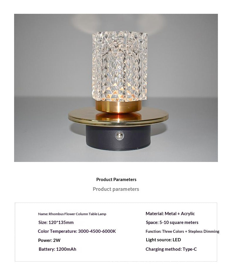 Charging Small Desk Lamp Three-Color Touch Ambient Light