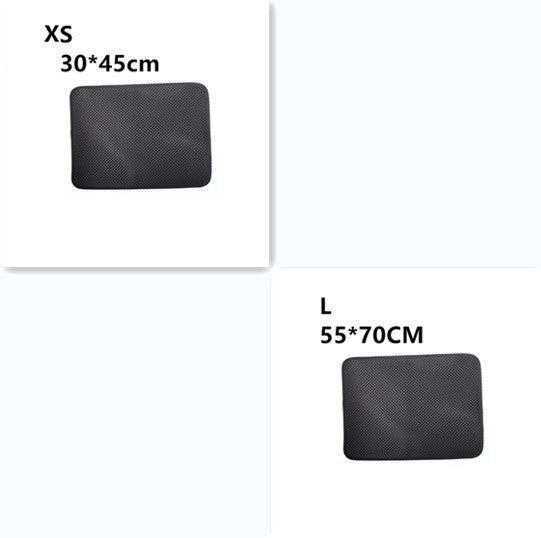 Cat litter mat sizes XS (30x45 cm) and L (55x70 cm), dark gray