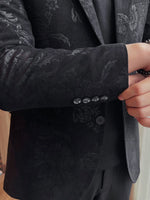 Men's Slim Fit Floral Print Blazer – Casual Polyester, Regular Length