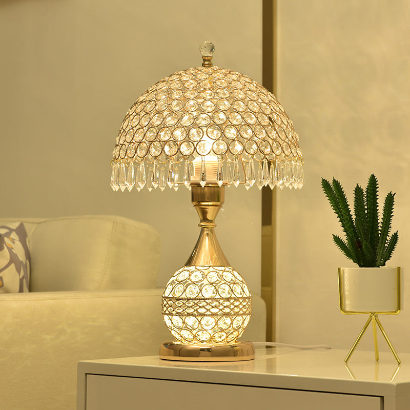 Lampe de bureau en cristal, lampe de chevet de chambre