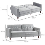 Modern Convertible Sofa Futon Velvet-Touch Tufted Couch Compact Loveseat With Adjustable Split Back, Light Grey