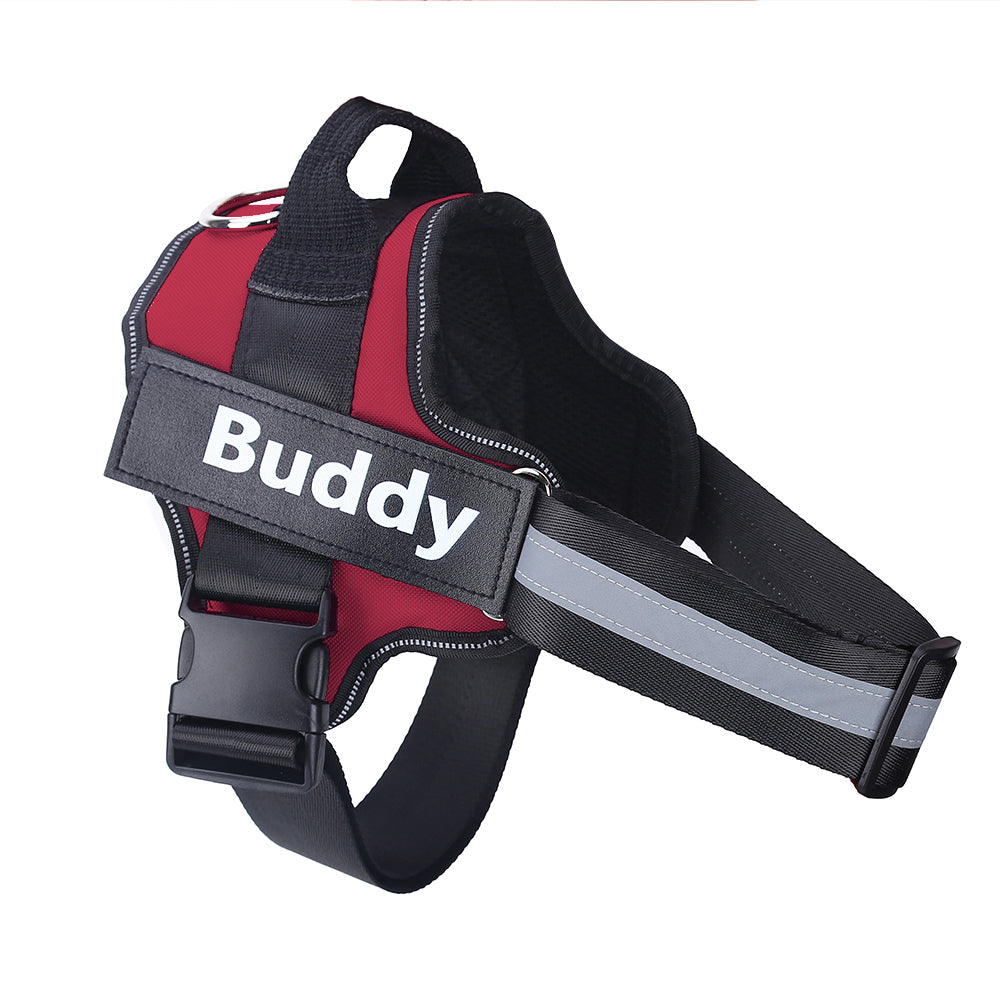 Pawfect Fit Personalized No-Pull Reflective Adjustable Dog Harness for Small & Large Dogs with Custom Patch