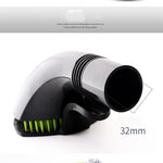 Hair grooming brush with nozzle-style body and green bristle tips