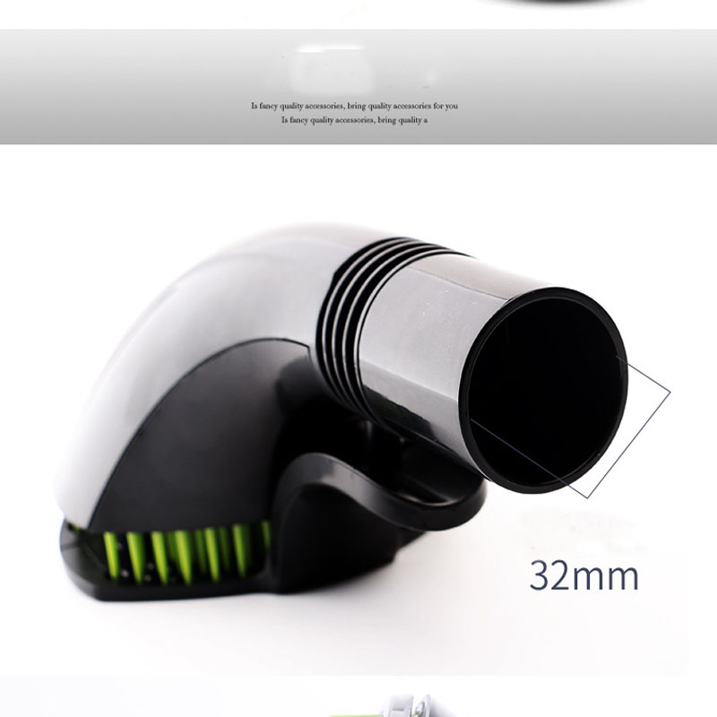 Hair grooming brush with nozzle-style body and green bristle tips