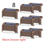 Nueva actualización Lámpara solar de valla LED impermeable Luces solares de cubierta Luz solar de paso al aire libre para escaleras de patio, camino de jardín, patio de paso