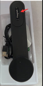 Black magnetic dash phone holder with circular mount pad