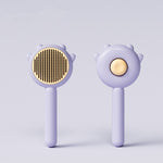 Purple and light lavender cat grooming massage brushes with round pin heads