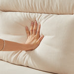 Sofá Chesterfield moderno de 3 plazas de 82" – Tejido "Snowfleece" Beige