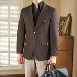 Inspire Style: Casual Solid Color Long-Sleeved Blazers for Effortless Elegance
