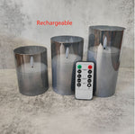 Electroplated Glass LED Electronic Candle Lights Wholesale Rechargeable