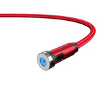 Red braided magnetic charging cable with circular connector housing