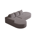 Modern Curved Sofa ,Chenille Upholstered Sectional Sofa Couch Set,Modular 108.5 L Shaped Sectional Living Room Sofa Set With 3 Pillows,Free Combination Sofa Couch For Living Room,Bedroom