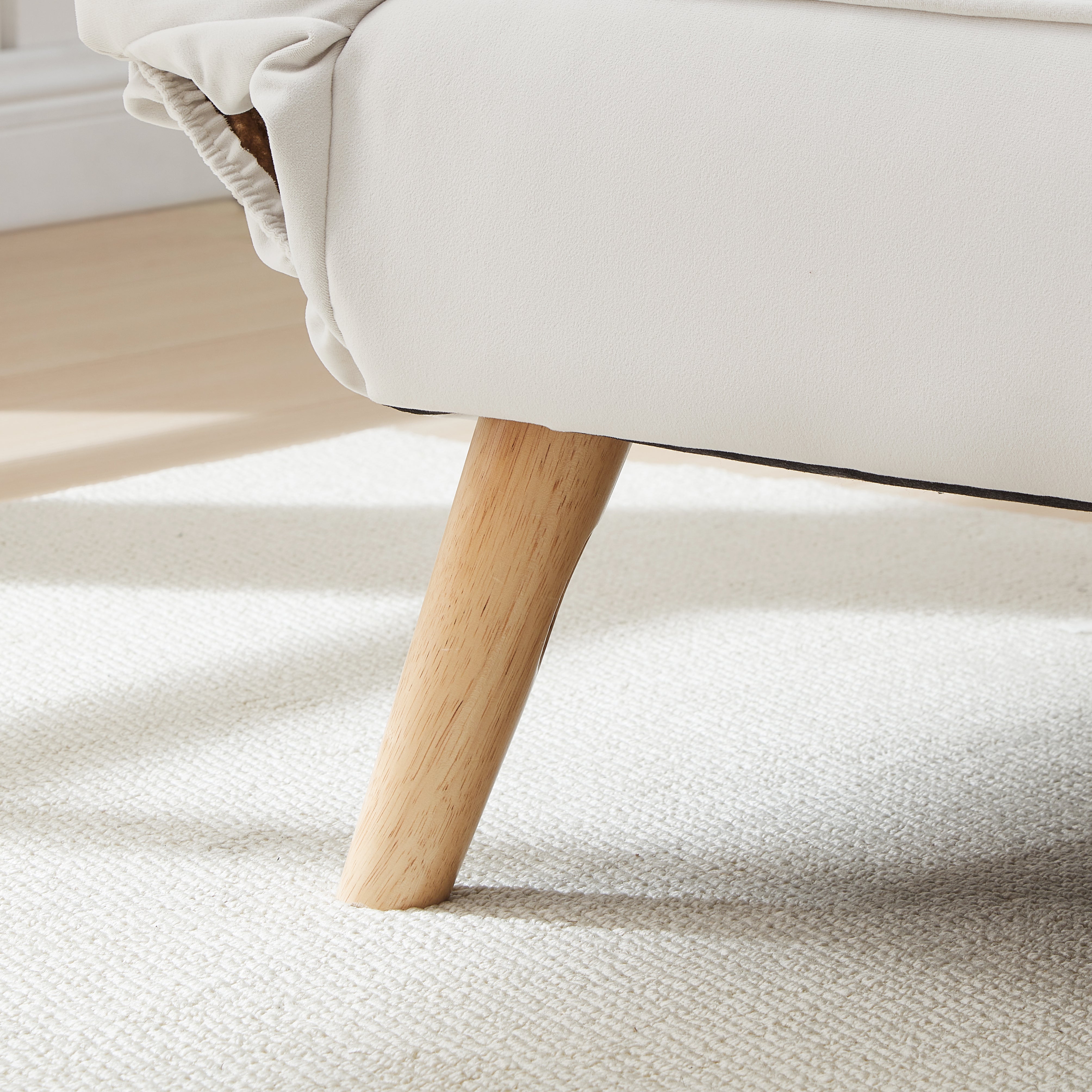 Sofá Cama Futón de 72.8", Sofá Cama, Sofá Pequeño con Reposabrazos Ajustables, Sofá Cama Reclinable Ajustable para Sala de Estar, Dormitorio, Apartamento, Beige