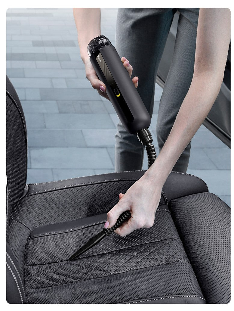 Handheld wireless car vacuum cleaner with brush attachment and crevice tool