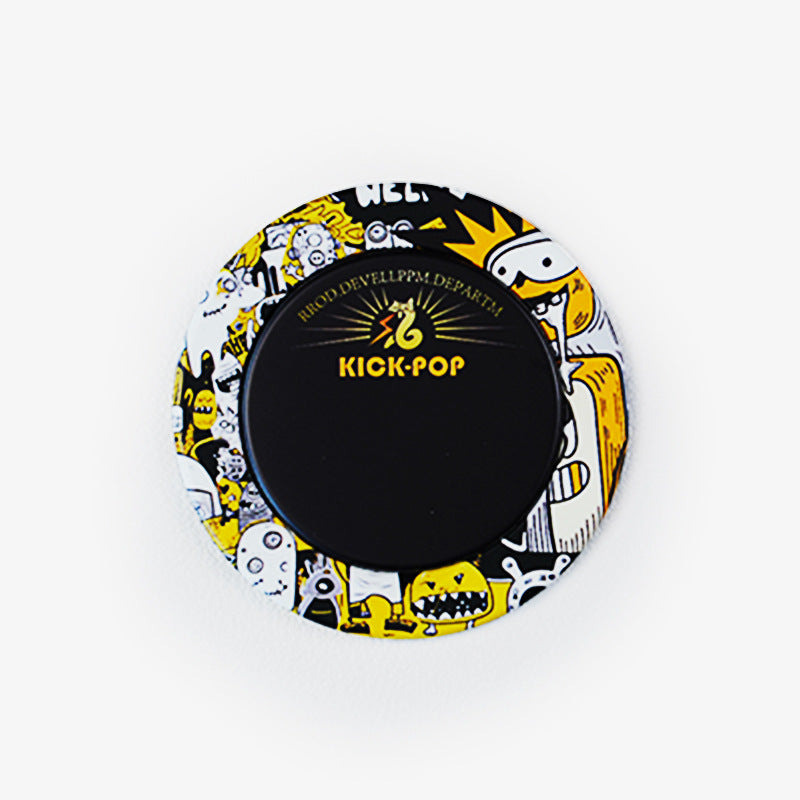 Magnetic phone holder with black center and colorful character ring