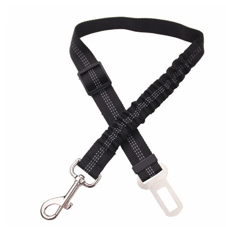 Adjustable Reflective Dog Seat Belt – Elastic Safety Harness for Car Travel