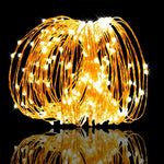Luces de Navidad LED para Exteriores, a Pilas o por USB, Guirnalda de Hadas de Alambre de Cobre de 2m, 5m o 10m para Decoración de Fiestas y Bodas
