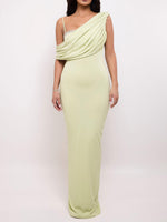 Light Green Rhinestone Off-The-Shoulder Bodycon Dress by [Brand Name] - Dazzle in Style