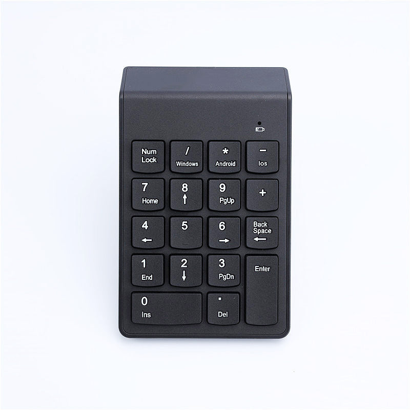 Black foldable virtual keyboard with numeric keypad and mouse buttons