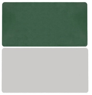 Green and light-gray PU desk mat set, double-sided rectangular pads with rounded corners