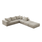 Sofá de nube de esponja de gran tamaño, juego de sofá seccional tapizado moderno, juego de sofá modular en forma de L de 162 pulgadas para sala de estar con 6 almohadas, sofá de combinación libre para sala de estar, dormitorio