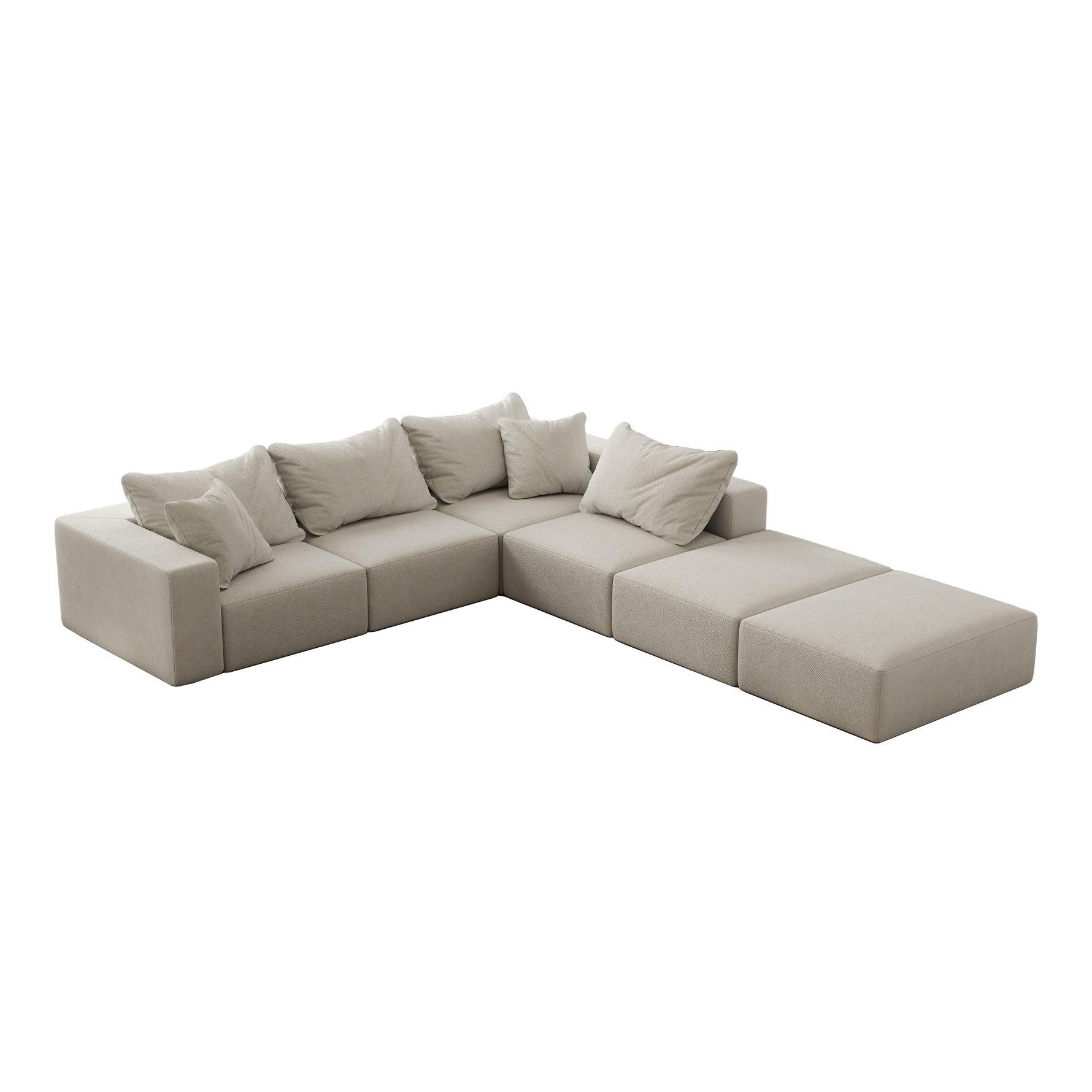 Sofá de nube de esponja de gran tamaño, juego de sofá seccional tapizado moderno, juego de sofá modular en forma de L de 162 pulgadas para sala de estar con 6 almohadas, sofá de combinación libre para sala de estar, dormitorio