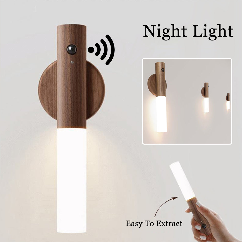 Luz nocturna LED USB magnética inalámbrica para coche, pasillos, luces de porche, sensor de movimiento PIR, luz de pared, lámpara de armario