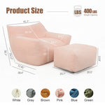 Bean Bag Chair For Adults, Oversized Comfy Beanbag Living Room Lazy Sofa For Bedroom & Dorm