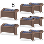 Nueva actualización Lámpara solar de valla LED impermeable Luces solares de cubierta Luz solar de paso al aire libre para escaleras de patio, camino de jardín, patio de paso
