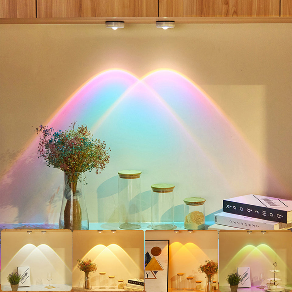 Luces LED inalámbricas para armario, cocina, debajo de los muebles, a pilas, luz nocturna de atardecer, lámpara de pared, decoración de dormitorio, armario