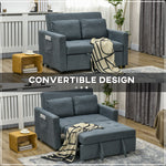 Loveseat Sofa Bed – Click-Clack Convertible Settee, Charcoal Grey