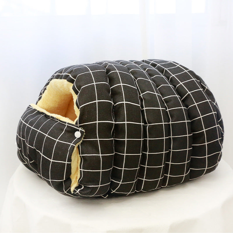 CozyPaws Enclosed Cat Nest - Four Seasons Removable & Washable Sleeping Bag with Extra Space