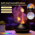 Nuevo difusor de aroma de llama volcánica, lámpara de aceite esencial de 130 ml, humidificador de aire portátil USB con luz nocturna de color, nebulizador y luz LED