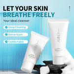 HUNMUI amino acid face cleanser tube with another tube and visible foam