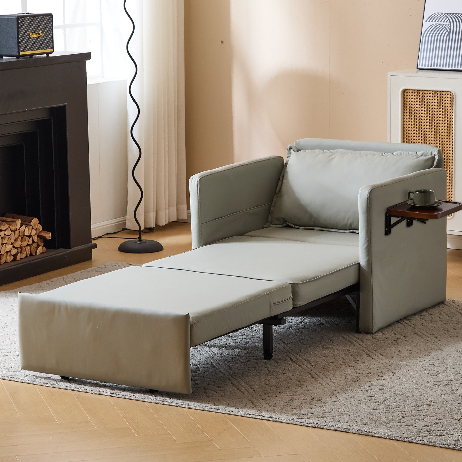 Sofá cama sillón individual, sofá cama convertible 3 en 1, sofá cama extraíble, práctica mesa plegable con puertos de carga USB y tipo C para sala de estar no se puede vender en Temu