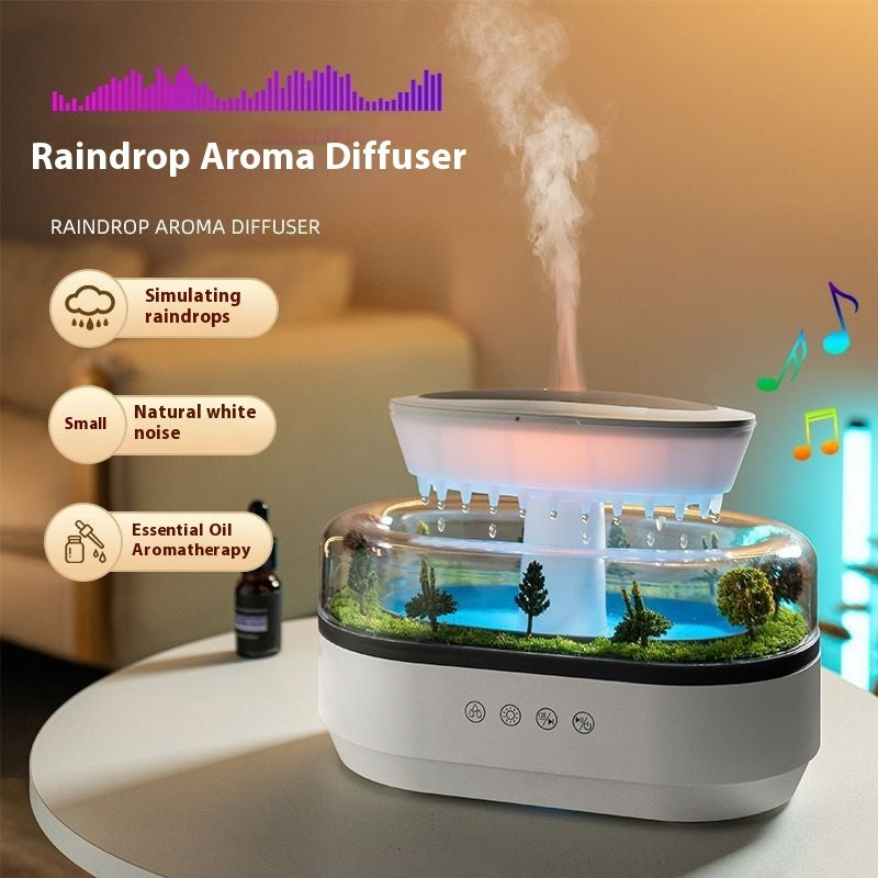 Difusor de Aroma de Micro Paisaje, Humidificador de Gotas de Lluvia para Dormitorio del Hogar