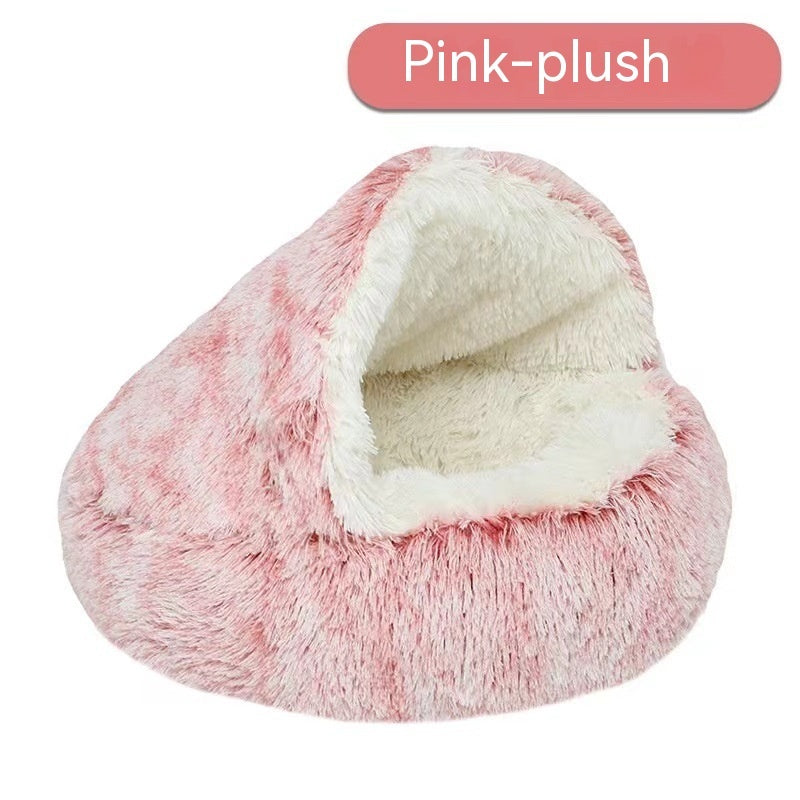CozyNest Semi-Closed Cat Bed | All-Season Comfort for Small Dogs & Cats | Warm & Inviting Winter Retreat