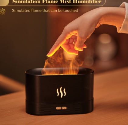 Difusor de Aroma con Luz de Llama, Humidificador de Niebla, Difusor de Aromaterapia con Protección de Apagado Automático sin Agua para Spa, Hogar, Yoga, Oficina