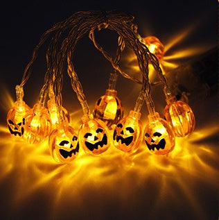 Decoración de Halloween calabaza luz LED luces de cadena linterna