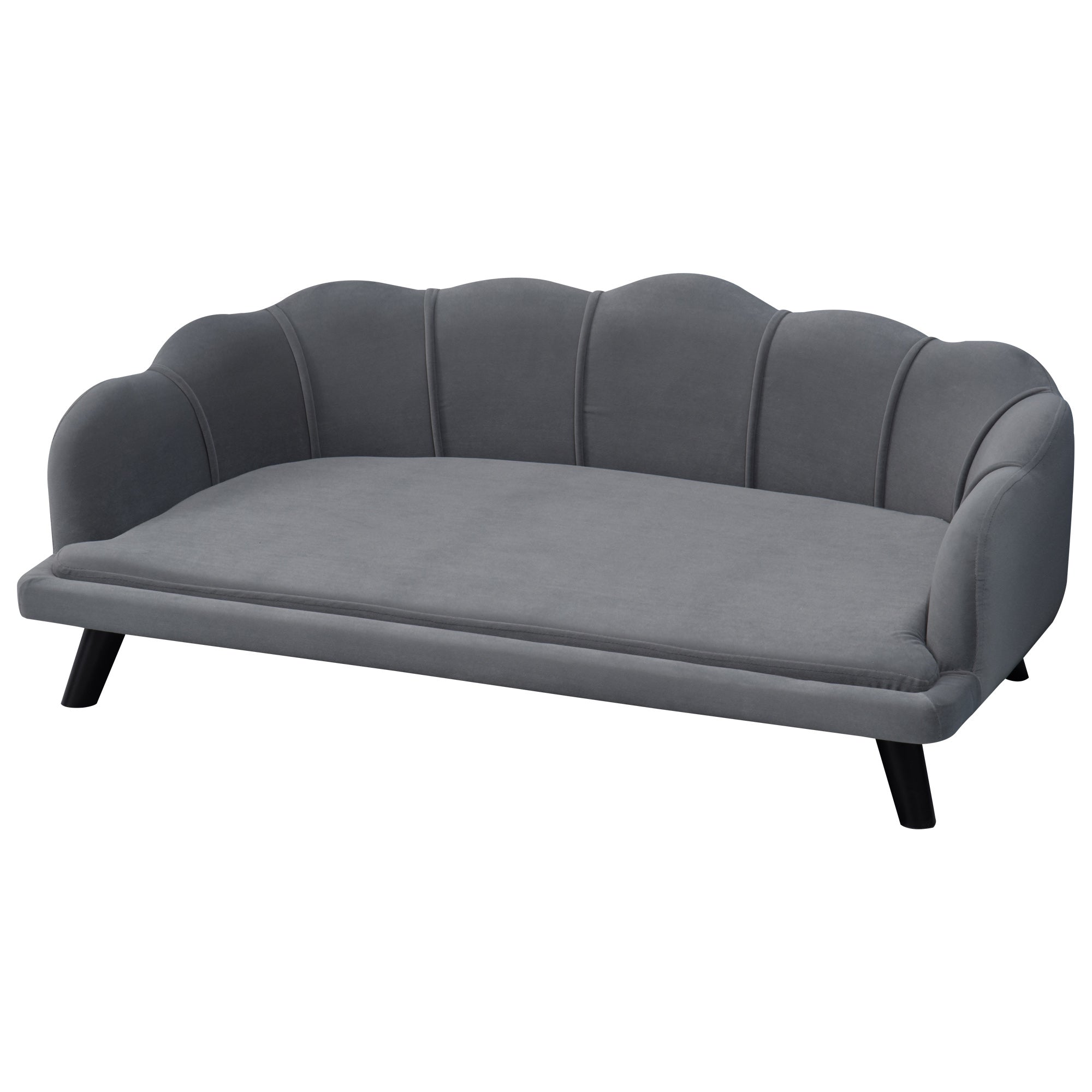 Sofá para perros PawHut, cama tipo sofá para mascotas medianas y grandes, con patas, cojín - Gris