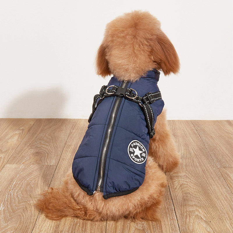 Fleece-Lined Reflective Dog Cotton-Padded Winter Coat