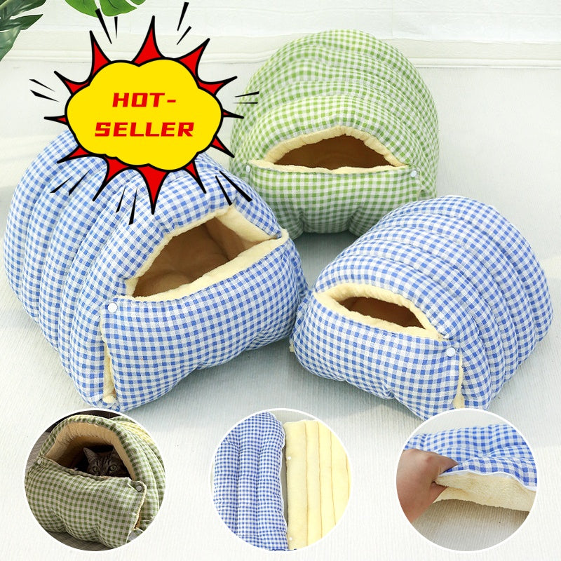 CozyPaws Enclosed Cat Nest - Four Seasons Removable & Washable Sleeping Bag with Extra Space