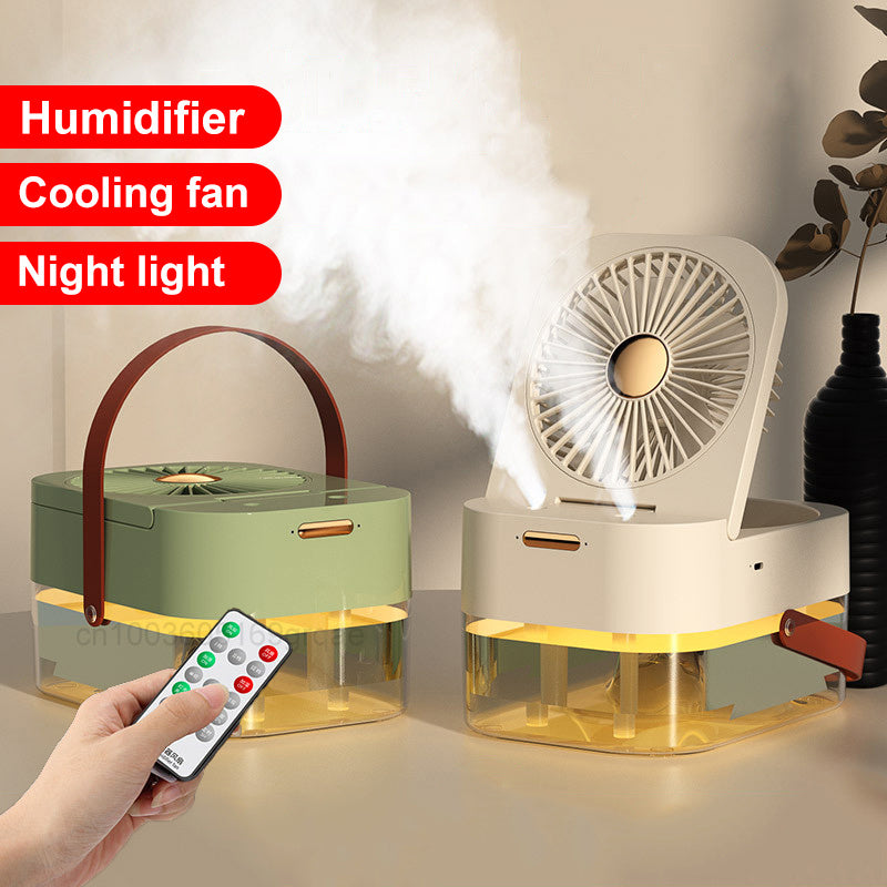 Pulverizador Humidificador Ventilador Portátil Enfriador de Aire Humidificador de Aire Ventilador de Niebla USB Ventilador de Escritorio con Luz Nocturna para Electrodomésticos de Verano