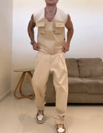 Stylish Workwear by [Brand Name] - Versatile Men's 2-Piece Fashion Vest Set for Every Job