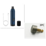 Pet nail grinder kit with USB cable, black cap, and 3 replacement heads